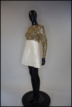 Vintage 1960s Gold Silk Sequin Mini Dress
