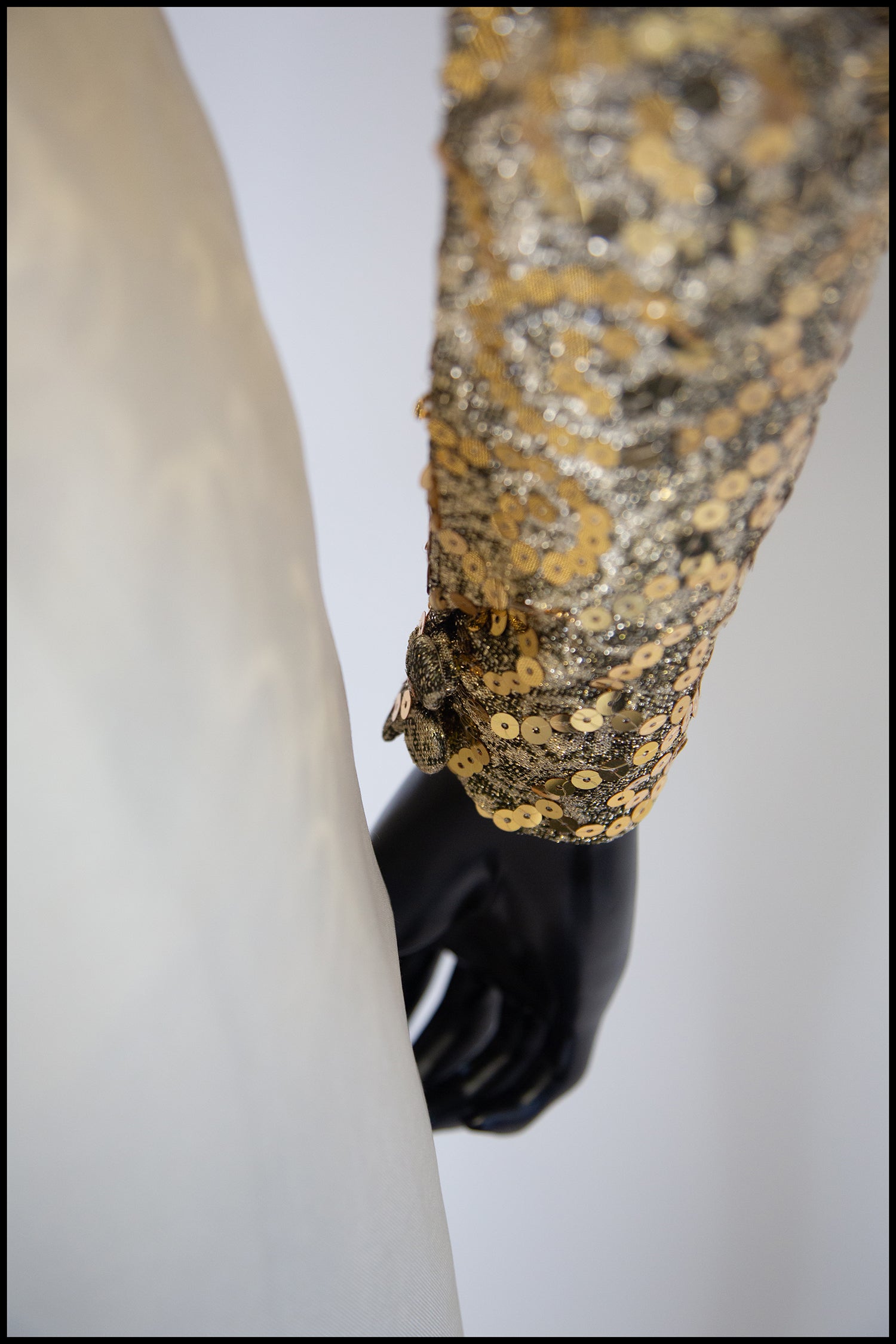 Vintage 1960s Gold Silk Sequin Mini Dress