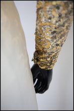 Vintage 1960s Gold Silk Sequin Mini Dress