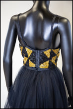 Vintage 1980s Black and Gold Sequin Bustier