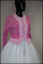 Vintage 1950s Pink Beaded Cardigan