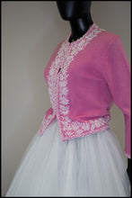 Vintage 1950s Pink Beaded Cardigan