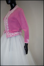 Vintage 1950s Pink Beaded Cardigan