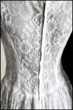 Vintage 1950s Ivory Lace Long Sleeve Gown