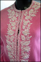 Vintage 1950s Pink Beaded Cardigan