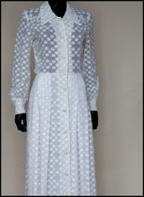 Vintage 1970s White Dot Maxi Dress
