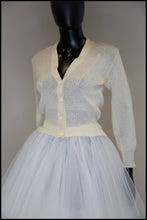 Vintage 1970s Cream Wool Fitted Cardigan