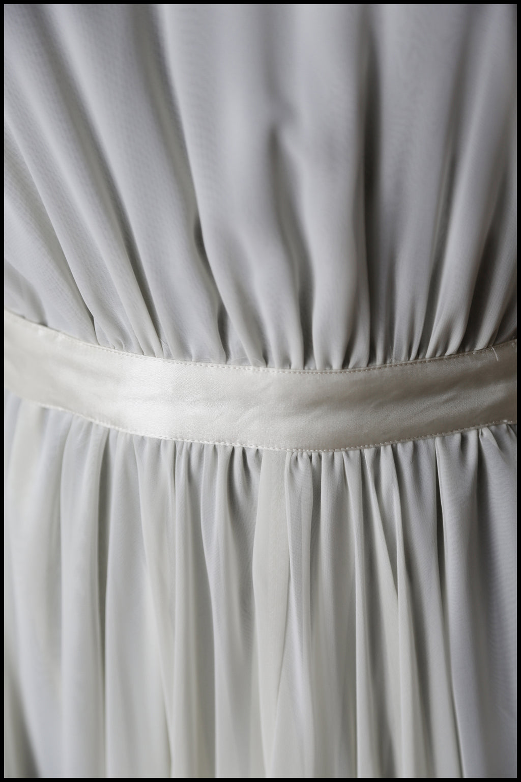 Vintage 1970s Ivory Chiffon Flared Midi Dress