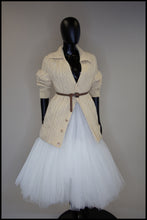 Vintage 1970s Cream Aran Knit Long Cardigan