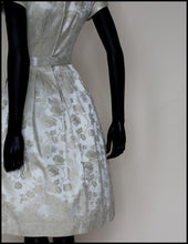 Original Vintage 1950s Oyster Brocade Short Wedding Dress