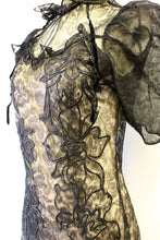 Vintage 1930s Black Lace Evening Dress