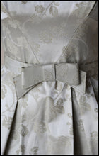 Original Vintage 1950s Oyster Brocade Short Wedding Dress