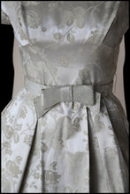 Original Vintage 1950s Oyster Brocade Short Wedding Dress