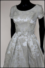 Original Vintage 1950s Oyster Brocade Short Wedding Dress