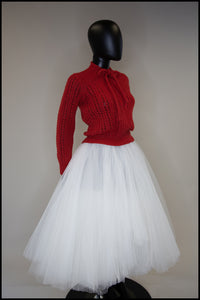 Vintage 1950s Red Hand Knit Sweater