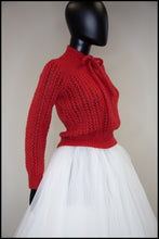 Vintage 1950s Red Hand Knit Sweater