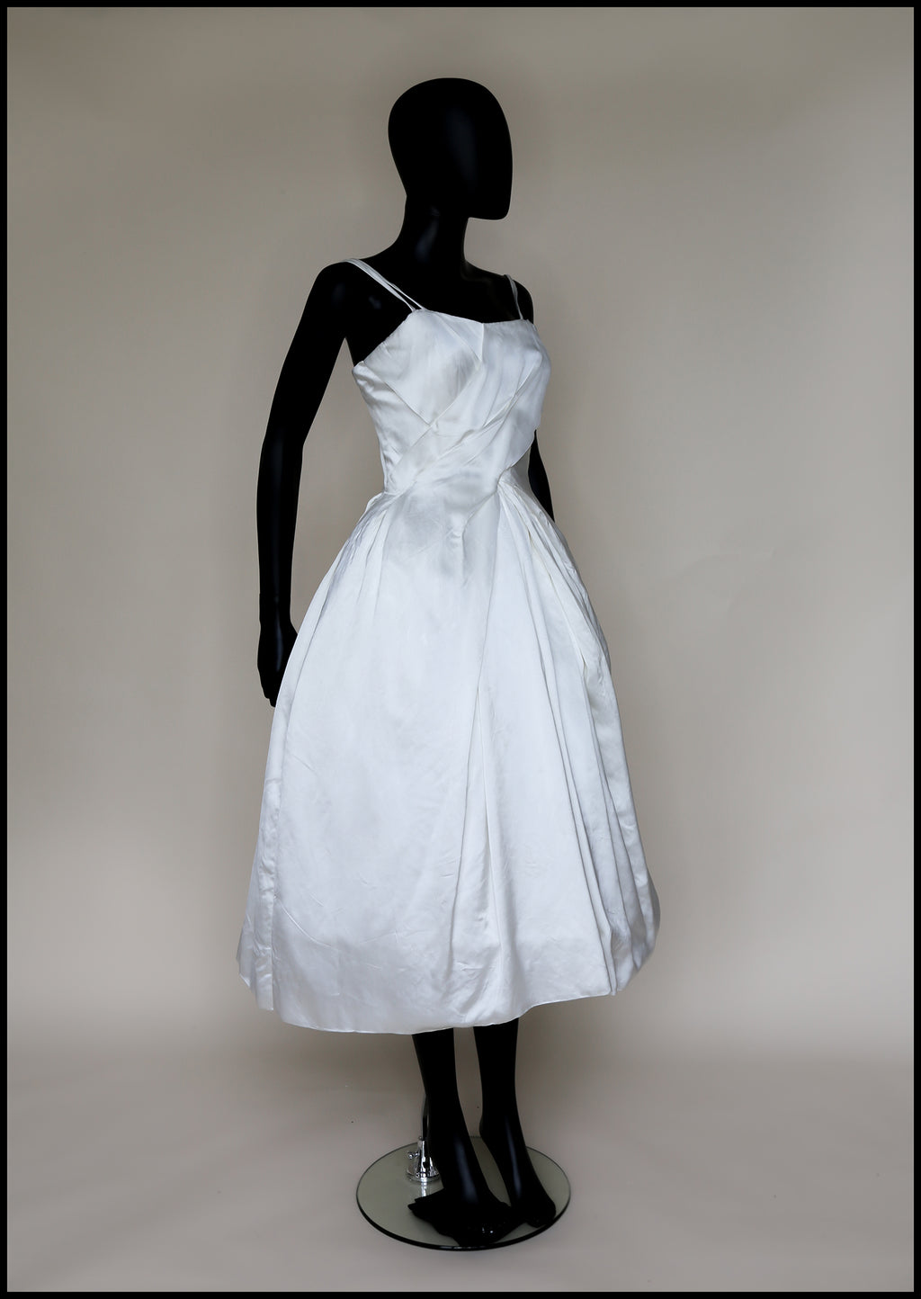 Vintage 1950s Satin Wedding Dress