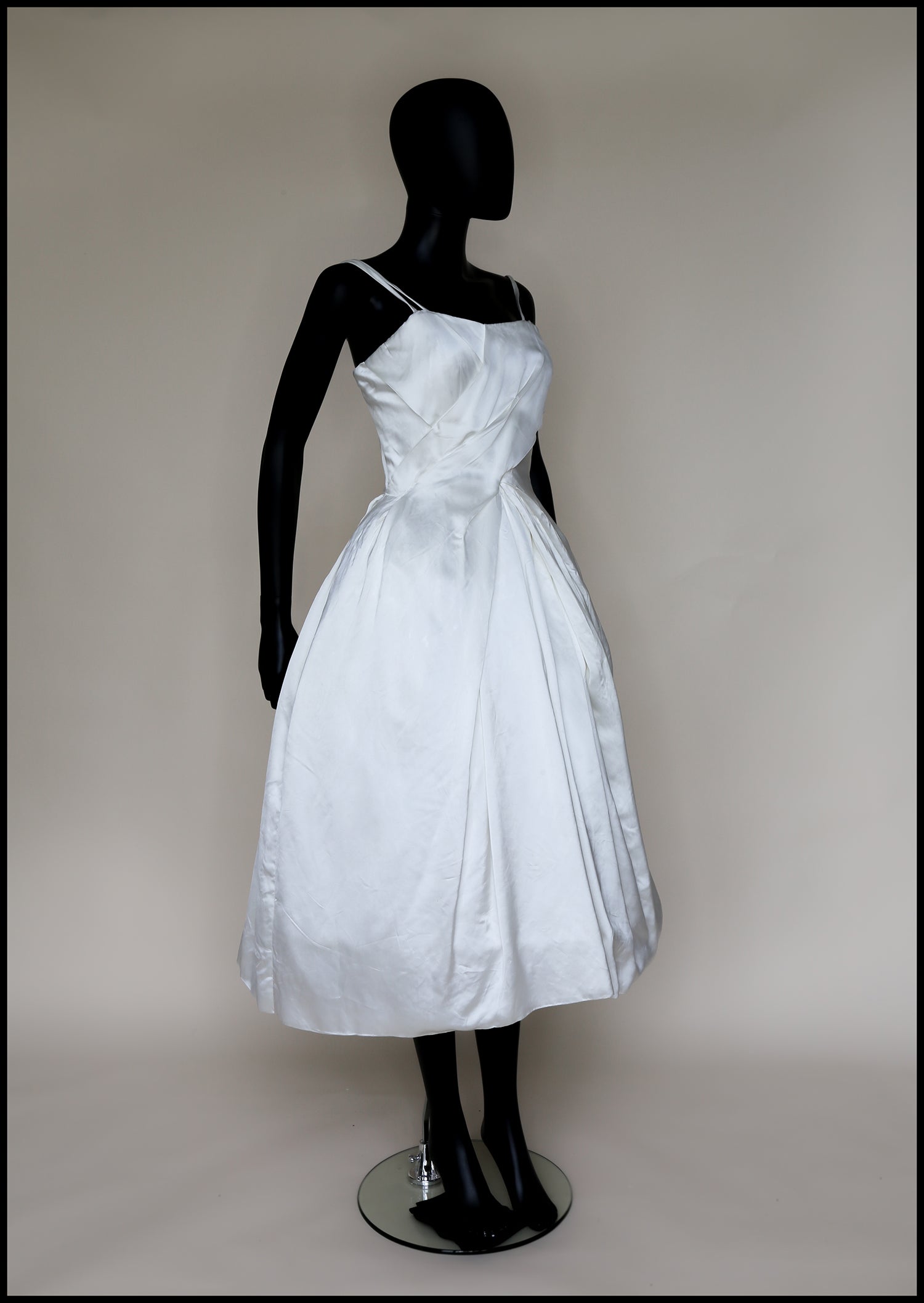 Vintage 1950s Satin Wedding Dress