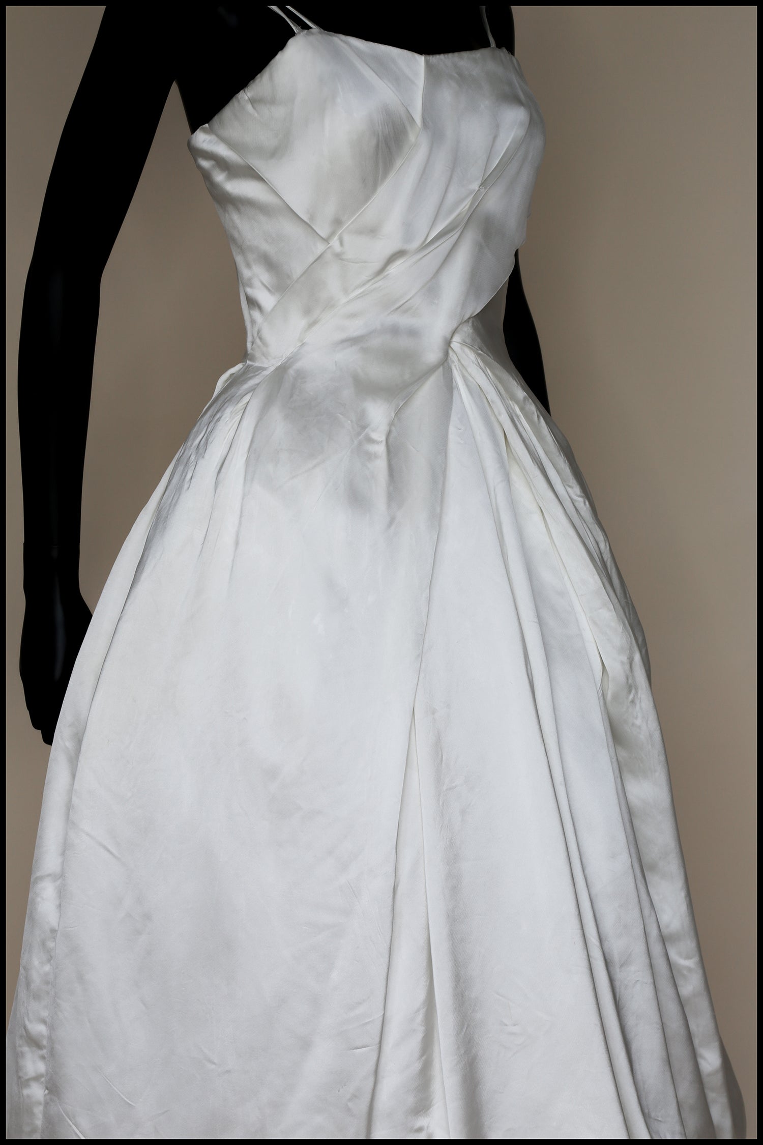 Vintage 1950s Satin Wedding Dress
