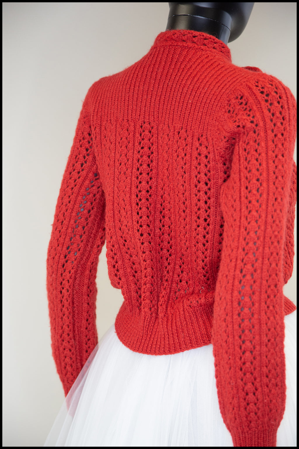 Vintage 1950s Red Hand Knit Sweater