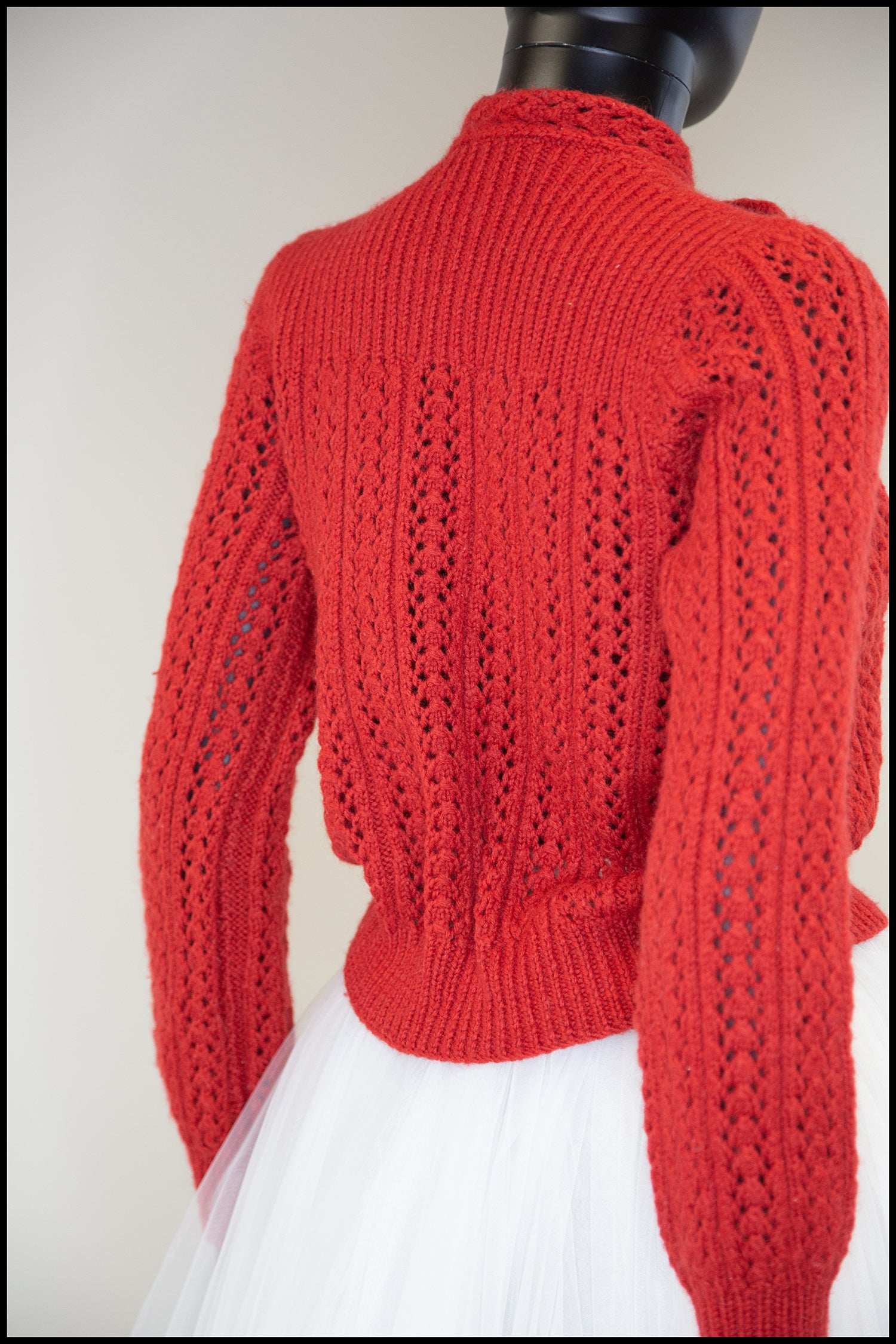 Vintage 1950s Red Hand Knit Sweater