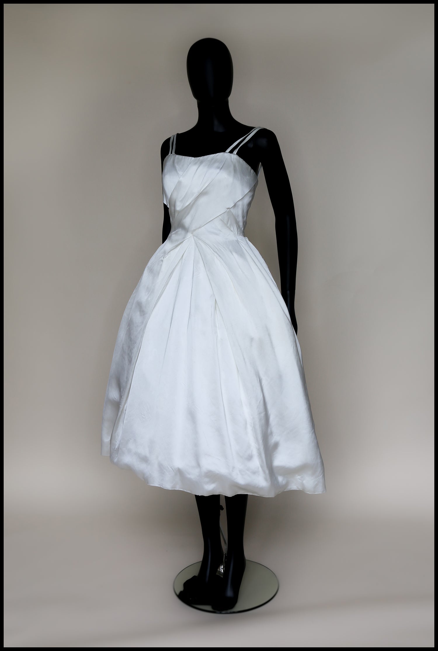 Vintage 1950s Satin Wedding Dress