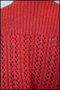 Vintage 1950s Red Hand Knit Sweater