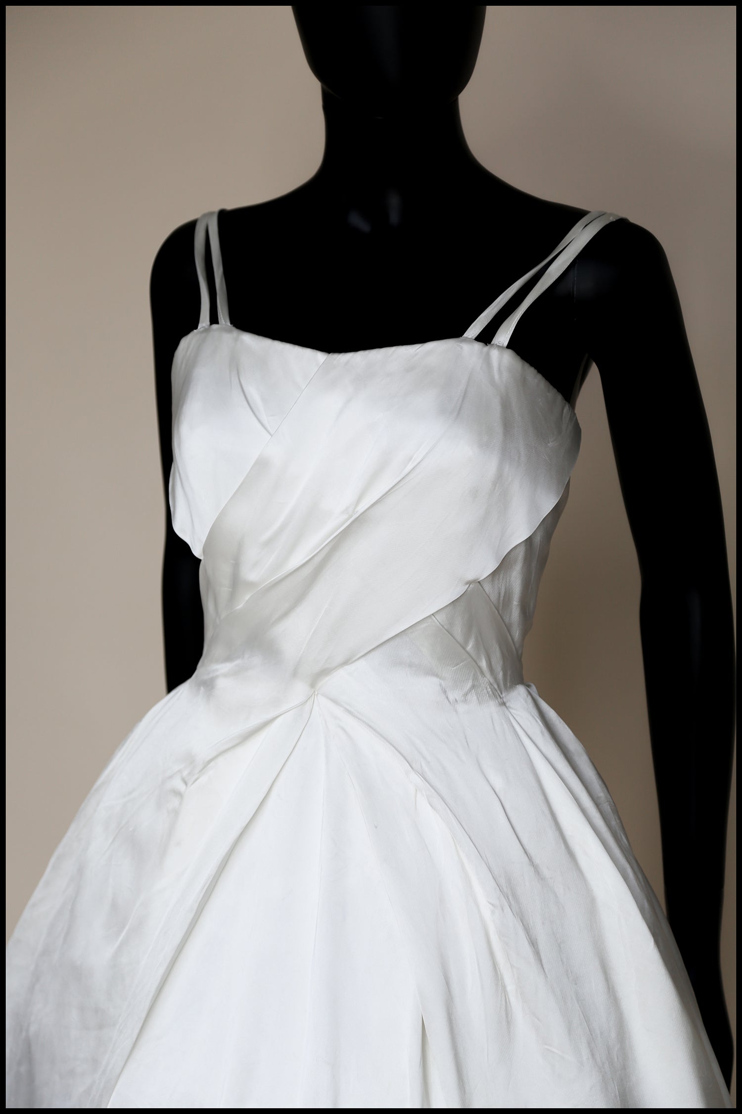Vintage 1950s Satin Wedding Dress