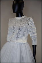 Vintage 1980s Ivory Lace Knit Sweater