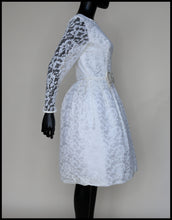 Vintage 1960s Ivory Lace Short Wedding Dress