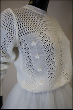 Vintage 1980s Ivory Lace Knit Sweater