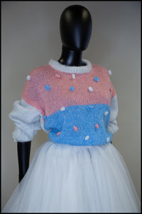 Vintage 1980s Pastel Dot Mohair Sweater