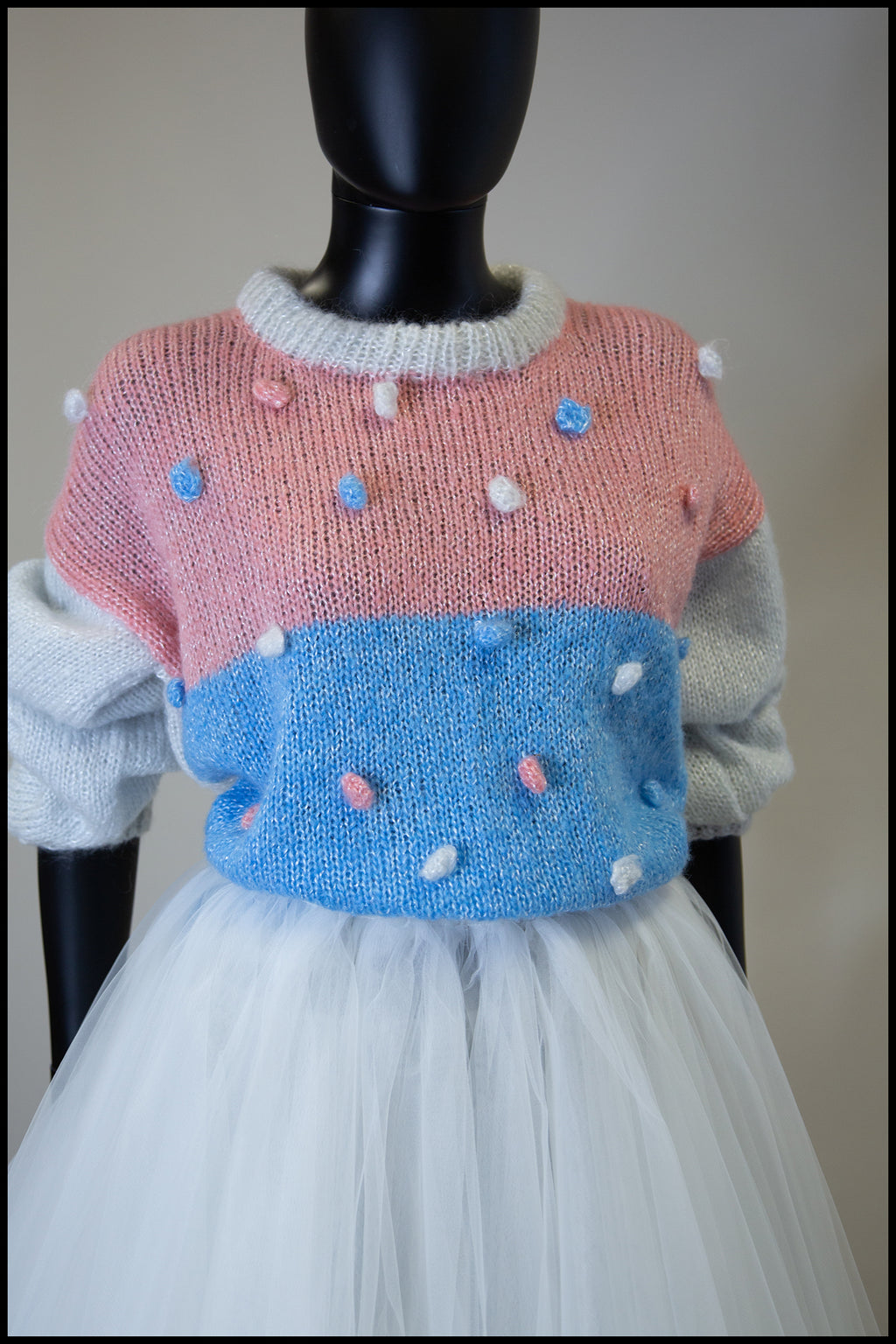 Vintage 1980s Pastel Dot Mohair Sweater