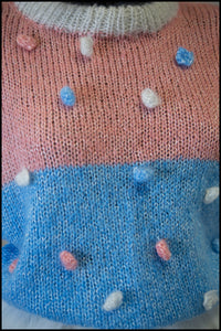 Vintage 1980s Pastel Dot Mohair Sweater