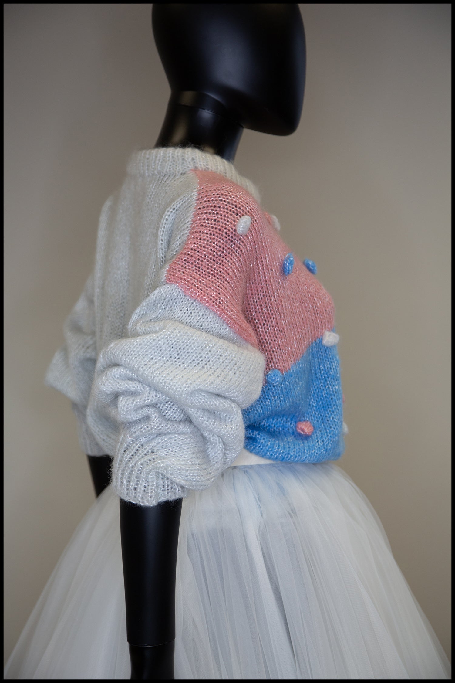 Vintage 1980s Pastel Dot Mohair Sweater