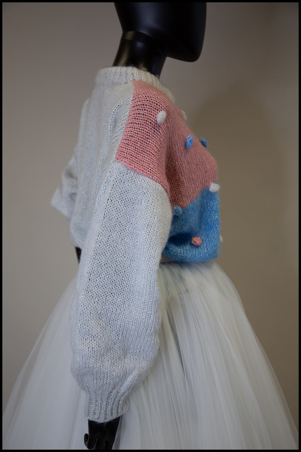 Vintage 1980s Pastel Dot Mohair Sweater