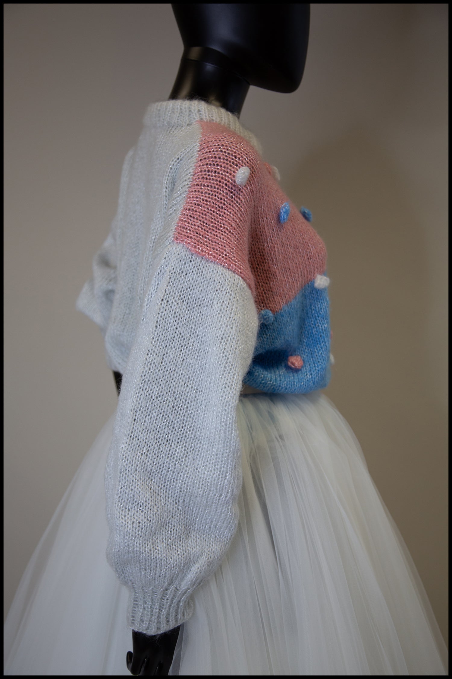 Vintage 1980s Pastel Dot Mohair Sweater