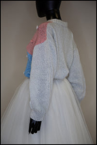 Vintage 1980s Pastel Dot Mohair Sweater