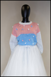 Vintage 1980s Pastel Dot Mohair Sweater
