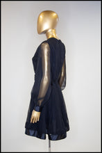 Vintage 1960s Black Chiffon Mini Dress