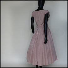 Vintage 1950s Dusky Pink Beaded Cocktail Dress