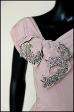 Vintage 1950s Dusky Pink Beaded Cocktail Dress