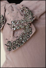 Vintage 1950s Dusky Pink Beaded Cocktail Dress