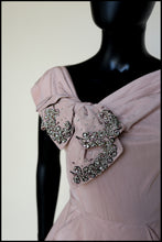 Vintage 1950s Dusky Pink Beaded Cocktail Dress