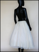 Vintage 1950s Cream Pleated Chiffon Skirt