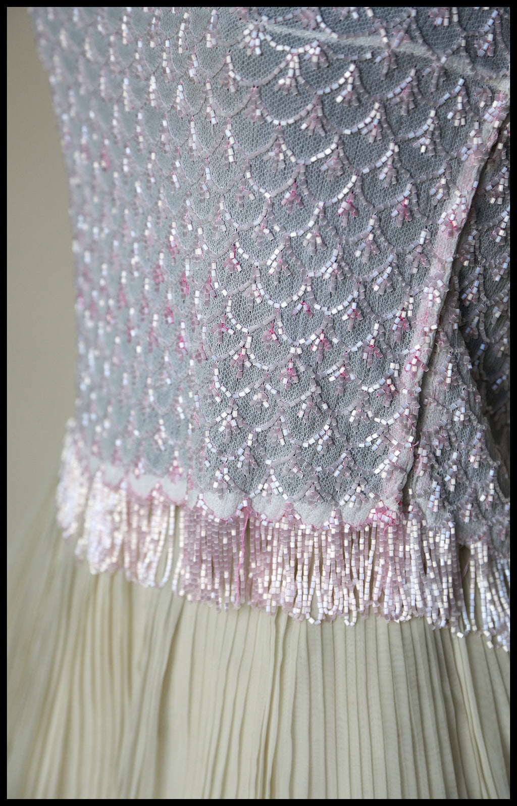 Vintage 1920s Pink Beaded Top