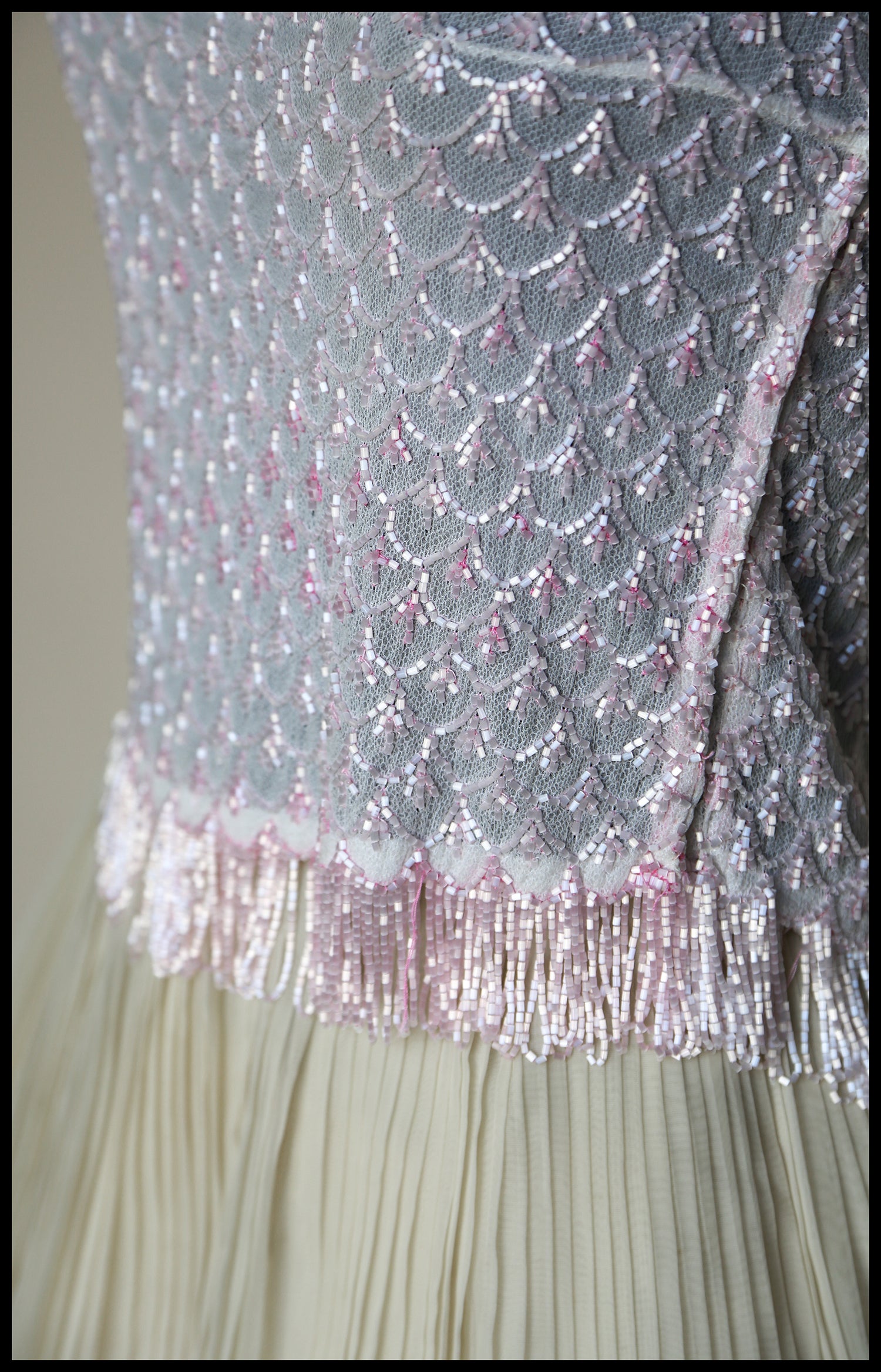 Vintage 1920s Pink Beaded Top