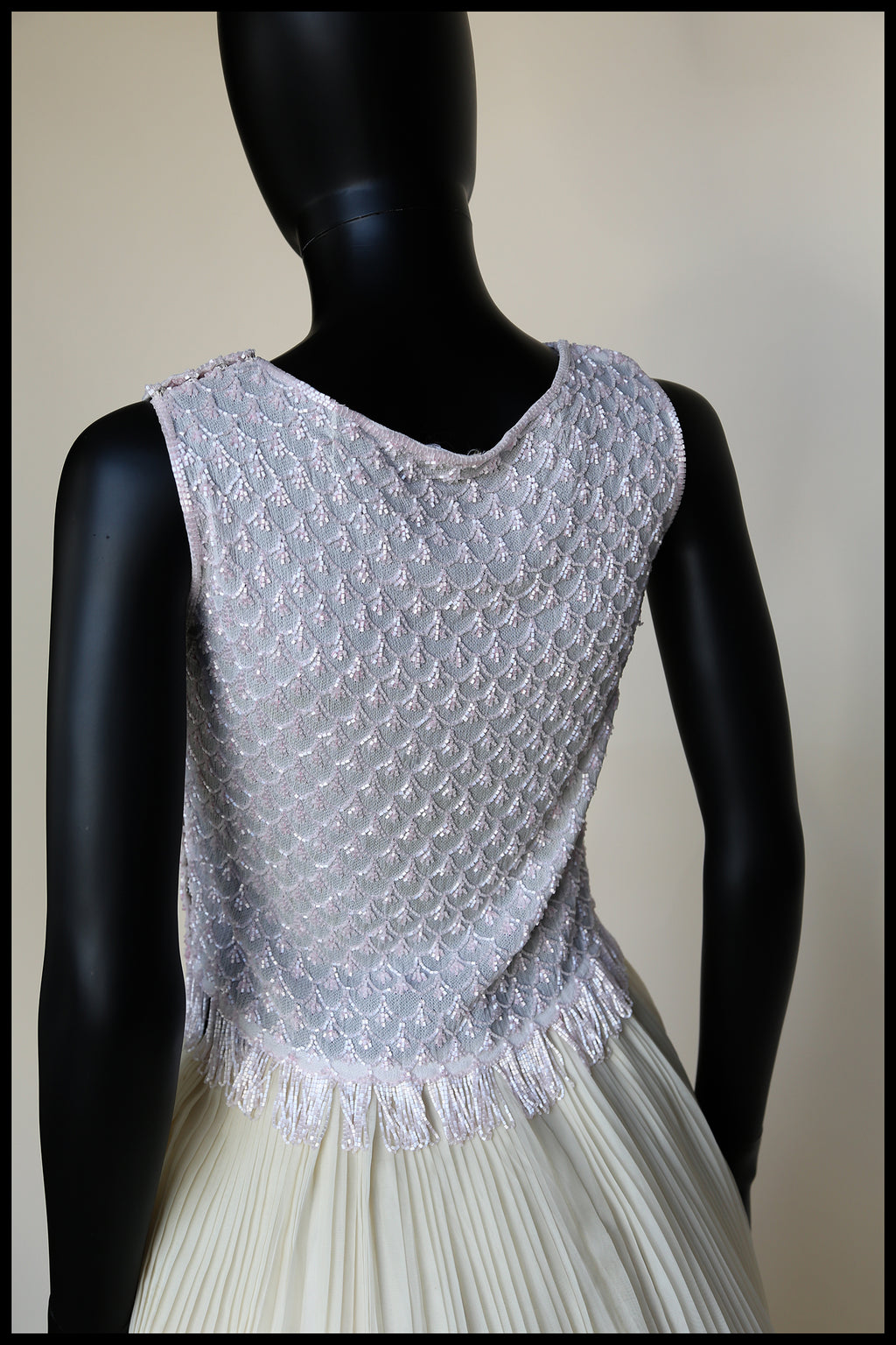 Vintage 1920s Pink Beaded Top