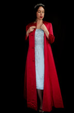Vintage 1950s Red Satin Opera Maxi Coat