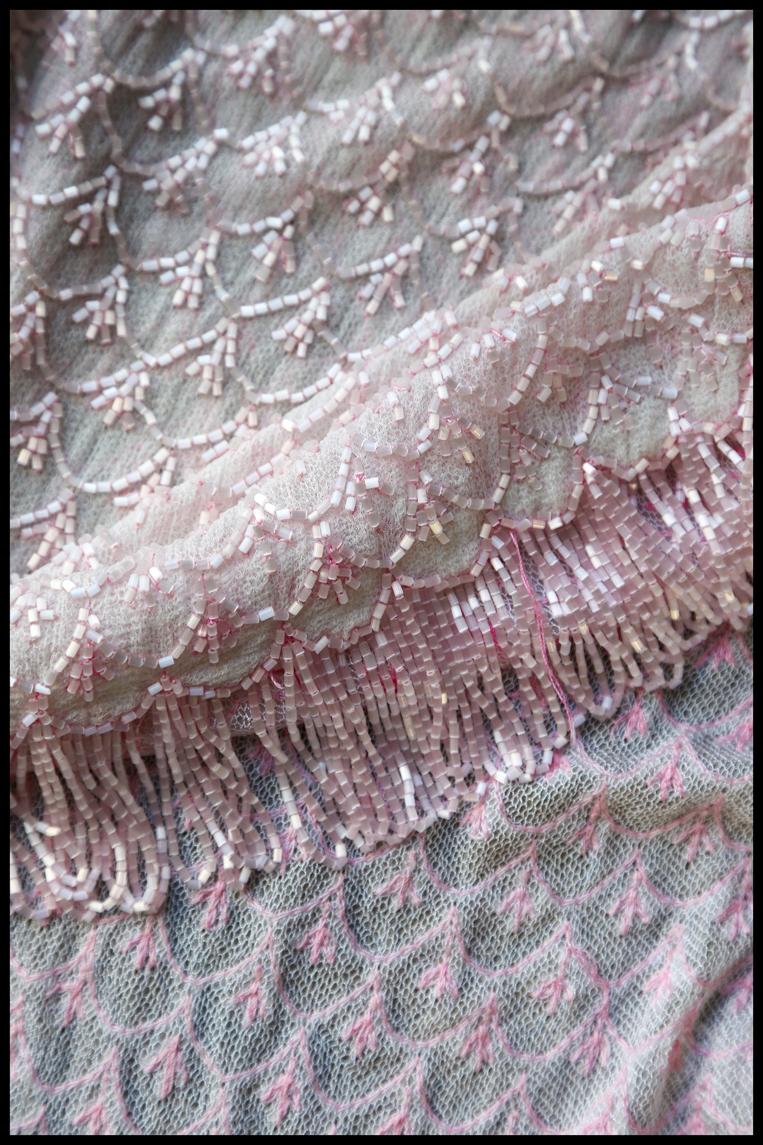 Vintage 1920s Pink Beaded Top